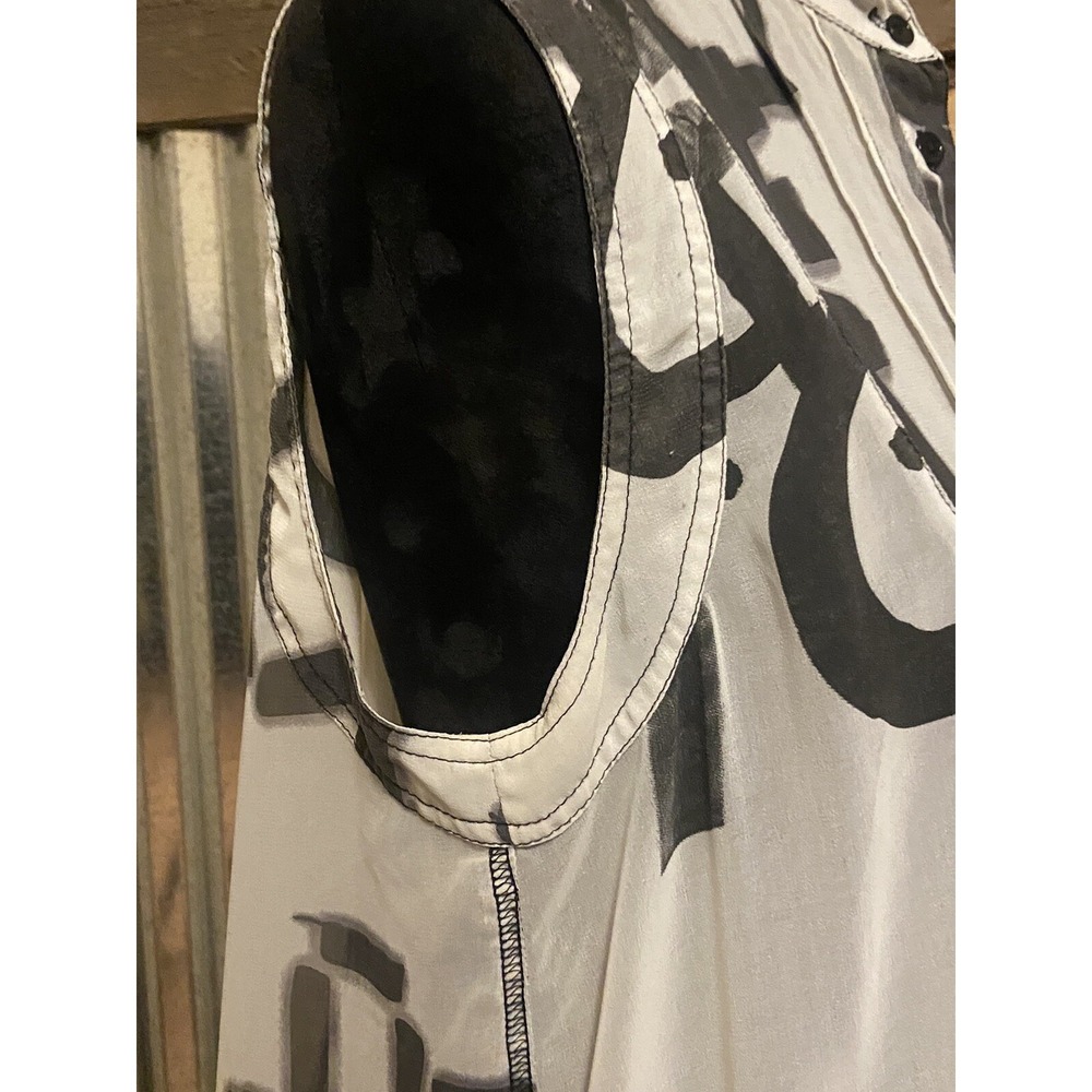 Peoples Liberation Women's Large Blouse Top Sheer Letters Spell out Artsy - Picture 8 of 15